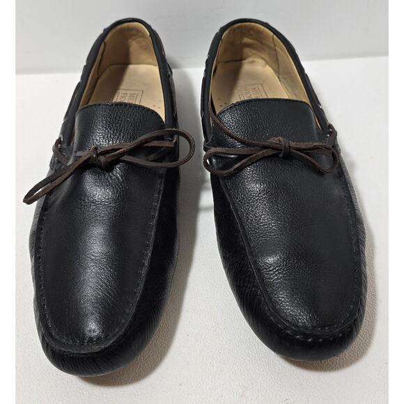 Mercanti Fiorentini Mens Relax Tie Shoe Black Leather Loafers 9.5M - Picture 2 of 9
